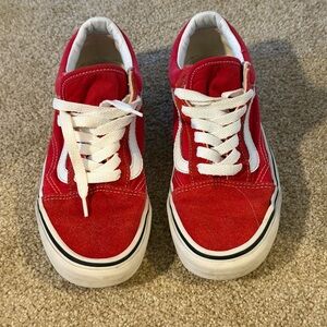 Vans Red and White Sneakers
